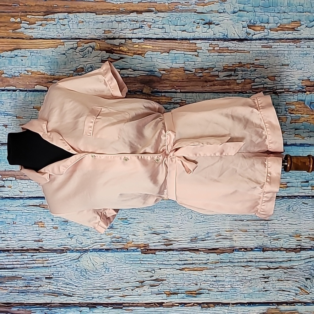 Victoria's Secret pink satin pajama romper